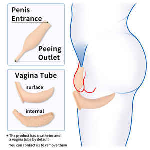 Силиконовые формы груди Боди с грудью для мужчин и женщин трансгендерные брюки до бедра D чашка искусственная влагалище боди костюм для кроссдрессера - Product Image 5