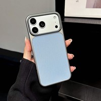 Coque de téléphone intégrale en PC aspect cuir, antichoc et protectrice pour Samsung, Google, Transsion, MOTO, VIVO, OPPO, OnePlus