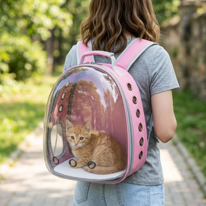 Zaino Trasparente <span class=keywords><strong>per</strong></span> il Trasporto di Gatti e <span class=keywords><strong>Cani</strong></span> di Piccola Taglia, <span class=keywords><strong>Borsa</strong></span> <span class=keywords><strong>per</strong></span> Animali Domestici Traspirante a Forma di Capsula Spaziale - Product Image 1