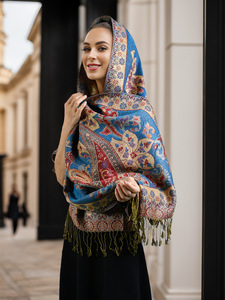 Ethnic Style Beautiful Cashew Nut Patterned <b>Scarf</b> for Women Versatile Polyester Shawl with Tassel Popular YHK0060 - Product Image 5