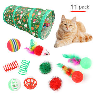 Juego de Juguetes para Mascotas de la Serie Navideña Transfronteriza, Nuevo Juguete para Gatos con Diseño de Dragón Rodante, Material de Plumas y Madera, Diseño Xiaotong - Product Image 6