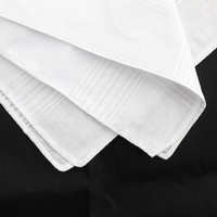 Cadeau de mode en gros de Chine mouchoir de poche classique pour hommes de luxe de haute qualité en coton blanc à rayures solides pour hommes