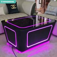 Table de bar en cube LED moderne et durable, avec structure en métal, taille personnalisée, garantie de 3 ans, pour hôtel, café, boîte de nuit, KTV