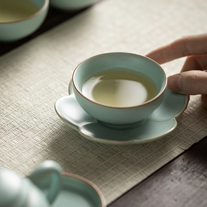 Taza de Té de Cerámica Ru, Taza Individual de Maestro, Estilo Chino Tradicional, Porcelana Hecha en el Condado de Dehua - Product Image 4