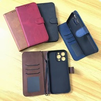 Étui portefeuille magnétique de luxe en cuir artificiel avec logo gaufré et rabat pour iPhone 18 17 16 15 Pro Max