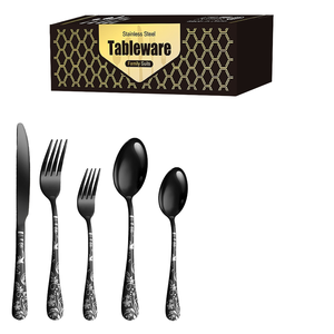 Luxury Custom logo Restaurant Dinnerware Cutlery Dinnerware Spoon Fork <b>Knife</b> White Gold Stainless Steel Flatware <b>Sets</b> - Product Image 1