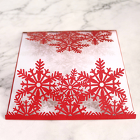 Invitation de mariage luxueuse découpée au laser en forme de flocon de neige, carte pop-up 3D avec nœud et pages intérieures fleuries en aquarelle, pour Noël et anniversaires