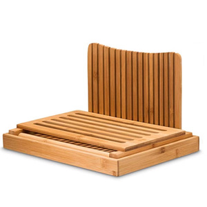 Trancheuse à pain en bambou 32x21x6cm, plateau à pain pratique pour les fournitures de boulangerie - Product Image 4