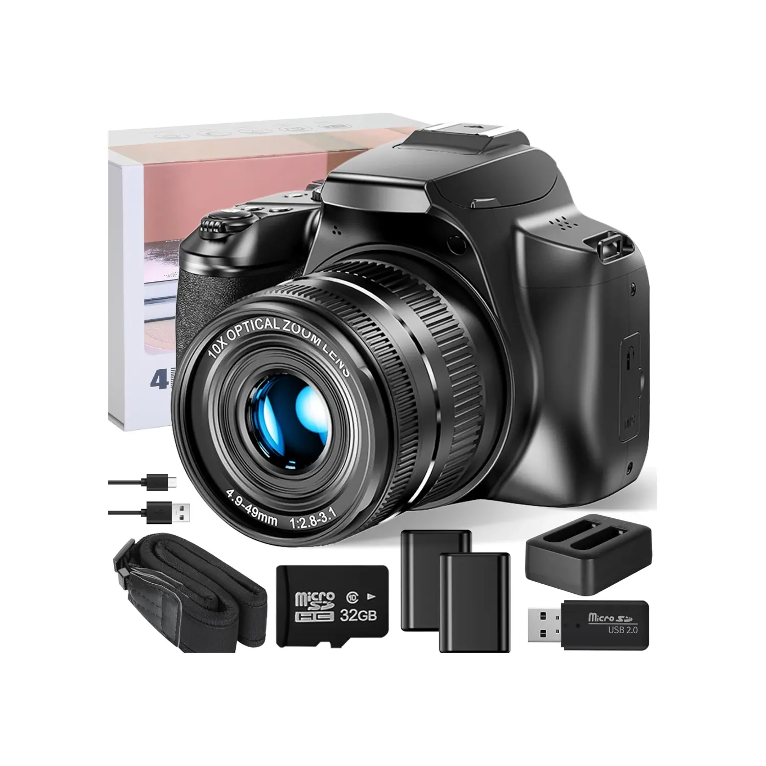 NBD Experte Bild fotografie Flash WiFi HDMI SD-Karte 64MP 4K 4x Digital zoom Camcorder 10X Optische Digital kamera