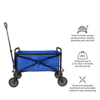 Chariot pliant à roulettes avec table intégrée, poignée réglable, housse de protection, chariot pliable pour camping en extérieur, capacité 150 kg, brouette