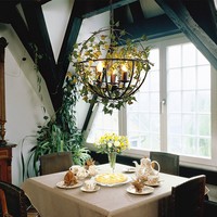 Lampe suspendue vintage en herbe synthétique, luminaires décoratifs personnalisés pour intérieur, bar, restaurant