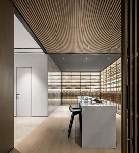Vitrine à <span class=keywords><strong>vin</strong></span> rouge sur mesure, mobilier haut de gamme pour clubs, <span class=keywords><strong>cave</strong></span> à <span class=keywords><strong>vin</strong></span>, étagères de <span class=keywords><strong>cave</strong></span>, design 3D pour <span class=keywords><strong>magasin</strong></span> d'alcool - Product Image 2