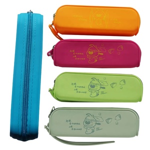 Manufacturer Customized Logo Waterproof Silicone Cover Pencil Case Bag Durable Stationery Zipper Pencil Pouch Bag <b>for</b> <b>Student</b> - Product Image 3