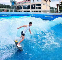Simulateur de surf en eau profonde Surfstage, vagues réglables, construction en acier inoxydable, PVC, mousse EPS, modèle écologique et durable