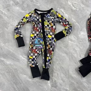 Combinaison bébé unisexe en tissu de bambou tricoté personnalisé Yy, imprimé, automne, nouveau-né, bébé, fermeture éclair bidirectionnelle, pyjama pour tout-petit, vêtement de nuit - Product Image 6