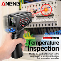 Thermomètre industriel infrarouge laser ANENG TH06, nouveau modèle, avec port USB, affichage couleur inversé VA, fonction de verrouillage des données OEM, pour températures élevées/basses.
