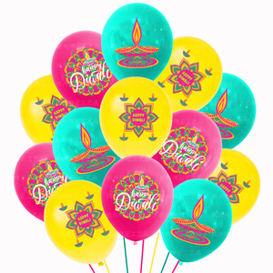 DAMAI Indian Diwali Festival Party <b>Decoration</b> Set Happy Diwali Banner Latex <b>Balloons</b> Cake Toppers Party Supplies - Product Image 5