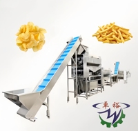 Geavanceerde semi-automatische lijn voor het frituren van diepvries aardappelchips, groenteverwerking, industrieel gebruik, voedsel, 304 roestvrij staal