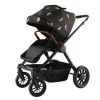 Poussette bébé réversible à grandes roues en caoutchouc, haute vue, pour nouveau-né et tout-petit