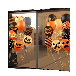 2025 nuovo TW di Halloween finestra decalcomanie teschio palloncino scena adesivi in pellicola elettrostatica per porta di vetro installazione <span class=keywords><strong>eventi</strong></span> per feste forniture - Product Image 2