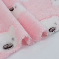Tissu en flanelle polaire à double face imprimé en jacquard en velours corail de l'usine chinoise pour animaux de compagnie pour couverture pyjama bébé