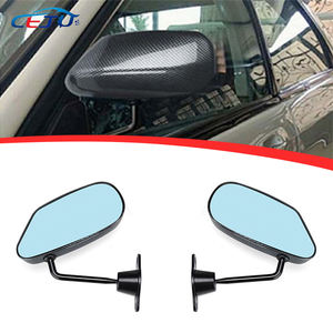 1 Par de Espelhos Retrovisores Universais de Fibra de Carbono Azul para Carros, Estilo <span class=keywords><strong>F1</strong></span>, Espelho Lateral de Corrida com Vidro e Suporte Metálico de Ângulo Amplo - Product Image 1