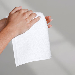 Serviette en coton personnalisable avec logo, 30x30cm, haute densité, douce, absorbante, double usage (sèche et humide), facile à nettoyer, pour la maison, carrée, tissage uni - Product Image 5