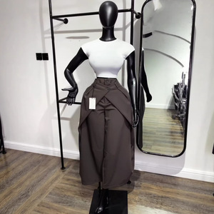 <span class=keywords><strong>Pantalon</strong></span> de costume drapé tendance pour <span class=keywords><strong>femme</strong></span>, taille haute, coupe large, élégant, décontracté et chic, pour le bureau - Product Image 1