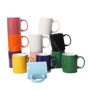 Mug en céramique couleur unie avec anse, tasse individuelle, cadeau promotionnel - Product Image 5