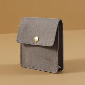 Custom Suede Microfiber Portable Mini Jewelry Bag Solid Color Rectangle Shape for Necklace <b>Ring</b> Earring Jewelry Packaging Pouch - Product Image 6