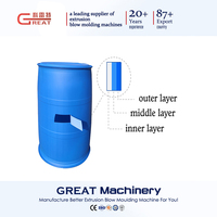 Máquina para Fabricar Bidones de 200 Litros, Máquina de Moldeo por Soplado de HDPE para Línea de Producción de Barriles/Tanques de Agua de Plástico de 220L