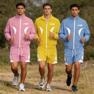 Custom Outdoor Vacation Fashion Windproof Jogger Running Sportswear Casual Lightweight Jacket <strong>Tracksuit</strong> Short Windbreaker Set - Product Image 5