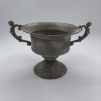 Pot de fleurs rustique en fer vieilli, style trophée, durable, léger, vintage, style ferme, en métal, pour jardin, verdure et compositions florales