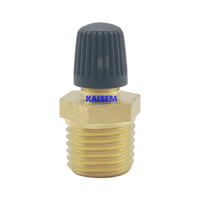 Valve de remplissage de réservoir d'air en laiton NPT 1/4 pouce, valve Schrader NPT 1/4 pouce pour réservoir sous pression avec capuchon en plastique à noyau intégré