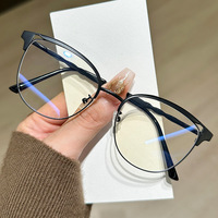 2025 nouveau métal cadre plat lunettes pour hommes femmes tout match Cyber célébrité plaine visage conception diamant visage forme myopie lunettes