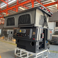 Camper léger en aluminium à toit relevable pour pick-up à benne courte, avec tente de couchage extensible et rangement