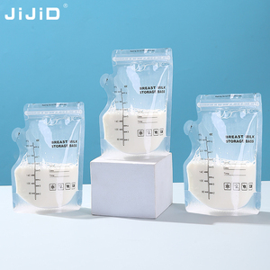 Borsa per la conservazione del latte autosettonante a prova di perdite JiJiD 8oz / 250ml capacità latte materno sacchetto con chiusura a chiusura lampo - Product Image 1