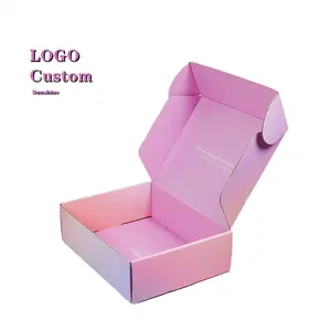 紫色邮件盒瓦楞纸箱纸板装运箱缝合线