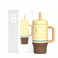 Bouteille d'eau isotherme en acier inoxydable Hong Ling 18oz pour enfants, avec paille, vente en gros, gobelet portable pour l'école