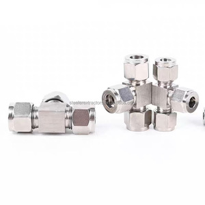 <span class=keywords><strong>Tee</strong></span> doppio sindacato di compressione puntali in acciaio inossidabile <span class=keywords><strong>Ss316</strong></span>