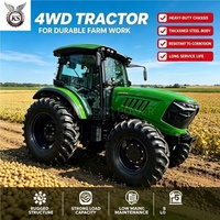 Tracteur agricole à cabine fermée, 4 roues motrices, avec système de réduction des chocs