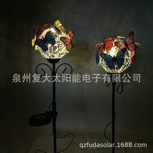 Solar Butterfly <b>Ball</b> Light Outdoor Garden Iron Art Decor <b>LED</b> Water Resistant Free Standing - Product Image 4