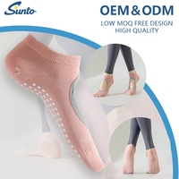 Chaussettes de yoga et de Pilates antidérapantes, chaussettes à adhérence douce sans couture, logo personnalisé, chaussettes en coton pour le yoga et le Pilates