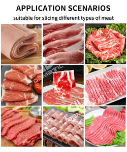Machine <span class=keywords><strong>à</strong></span> trancher <span class=keywords><strong>la</strong></span> viande électrique automatique 220V, nouvelle lame en acier inoxydable, épaisseur réglable 0,5-6MM, capacité 400kg/h, pour peau de porc - Product Image 2