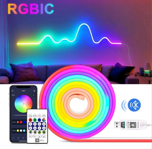 Kit de bande LED néon flexible RGBIC, haute luminosité, effet de défilement couleur, lumière ambiante étanche pour l'extérieur et l'intérieur - Product Image 4