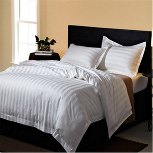 Drap de lit en tissu 100% coton doux à rayures, literie d'hôtel, bord 1000 fils, <span class=keywords><strong>blanc</strong></span> - Product Image 3