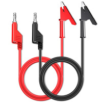 Câble de test à pince crocodile avec fiche banane 4 mm, haute tension, haute intensité, en fer nickelé, pour réparation automobile, électricien, électricité
