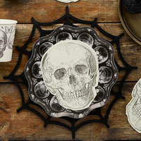 Ensemble de sets de table en feutre écologiques classiques pour Halloween, toile d'araignée, chauve-souris, antidérapants, design tissé noir, 30x30cm, décoration de table à manger