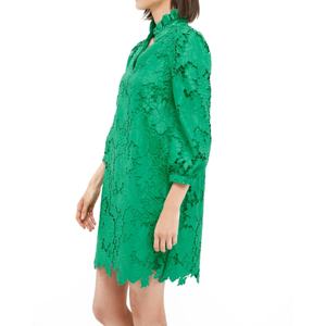 Nuevo Diseño Elegante Vestido Mini de Encaje con Cuello con Volantes, Manga Larga, Cuello Alto, Vestido de Cóctel para Mujer - Product Image 2