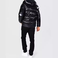 Veste d'hiver matelassée à capuche pour homme, surdimensionnée, imperméable, personnalisée, avec un design brillant et robuste, vente en gros